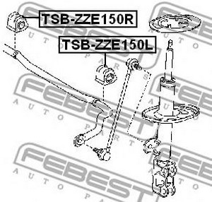 Фото 2. Втулка стабілізатора TOYOTA AURIS 07-перед. міст праворуч (Вир-во FEBEST)