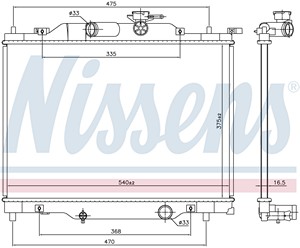 Фото 1. Радіатор охолодження двигуна NISSENS 606110