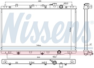 Фото 1. Радіатор охолодження двигуна NISSENS 606443