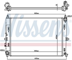 Фото 1. Радіатор охолодження двигуна NISSENS 606528