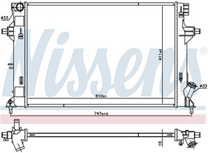 Фото 1. Радіатор охолодження двигуна NISSENS 606552