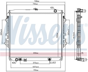 Фото 1. Радіатор охолодження двигуна NISSENS 606558