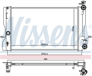 Фото 1. Радіатор охолодження двигуна NISSENS 606663