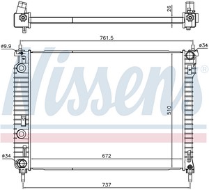 Фото 1. Радіатор охолодження двигуна NISSENS 616905